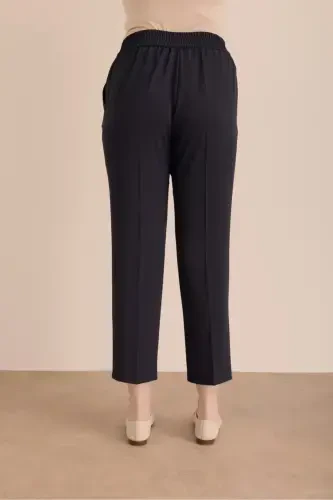 Detailed Woven Carrot Pants with Elastic Waistband - 5