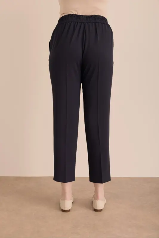 Detailed Woven Carrot Pants with Elastic Waistband - 5