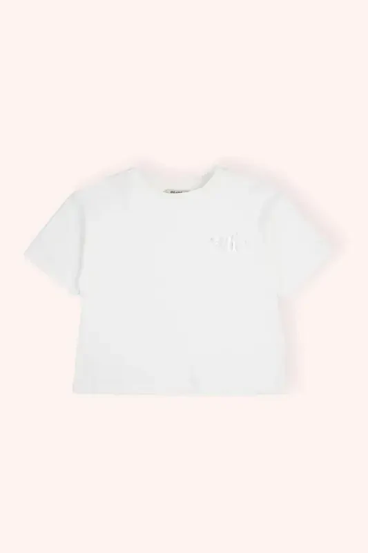 Детализированная детская велосипедная куртка с коротким рукавом и аппликацией в виде воротника. - 1