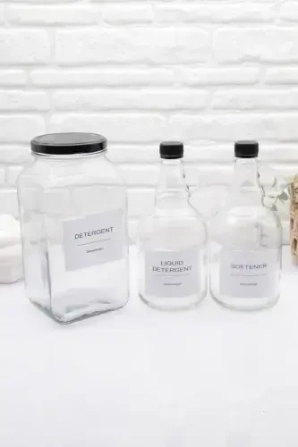 Detergent Jar 3000ml-gallon Softener Bottle 1000ml -gallon Liquid Detergent Bottle 1000ml Glass - ZEZEDESING (1)
