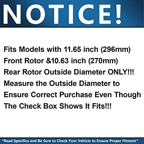 Detroit Axle - Chevrolet Malibu Cobalt Pontiac G5 G6 Saturn Aura uchun Tormoz to'plami almashtirish 11,65 dyuym oldingi va 10,63 dyuym orqa teshilgan va yivli Disk tormoz rotorlari Keramika tormoz prokladkalari - 4