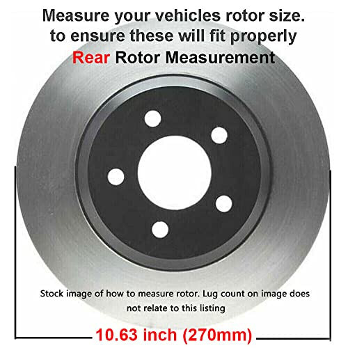 Detroit Axle - Комплект тормозов для Chevrolet Malibu Cobalt Pontiac G5 G6 Saturn Aura Замена 11,65 дюйма передние и 10,63 дюйма задние Перфорированные и прорезные тормозные диски Керамические тормозные колодки - 5