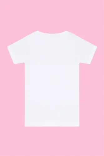 Детская белая футболка с коротким рукавом из хлопка - 3