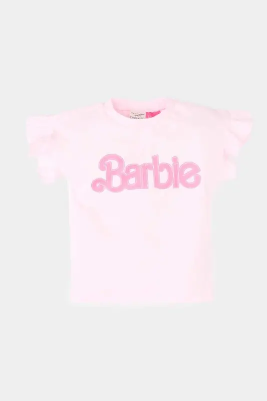 Детская футболка Barbie для девочки с круглым вырезом и короткими рукавами Е - 1