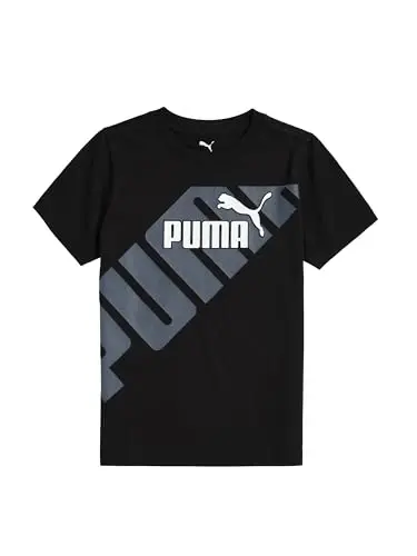Детская футболка Puma Boys с коротким рукавом, хлопковая, с принтом, круглый вырез 