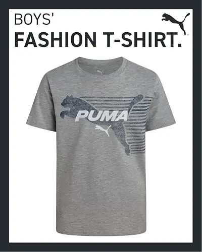 Детская футболка PUMA - Футболка с логотипом PUMA для мальчиков - Спортивная футболка с круглым вырезом и коротким рукавом (S-XL), Размер Large, Зеленый/Желтый - 3