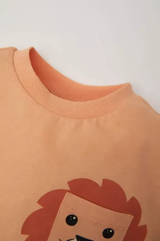 Детская футболка с коротким рукавом с принтом льва для мальчика Z6942a224sm - 2