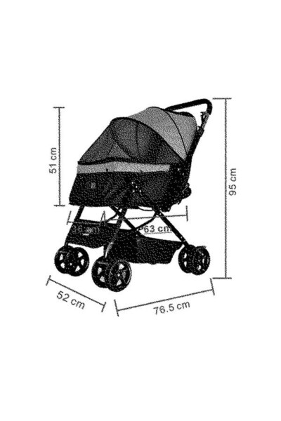 Детская коляска Nova для кошек/собак 52x76.5x95см Розовая - 5