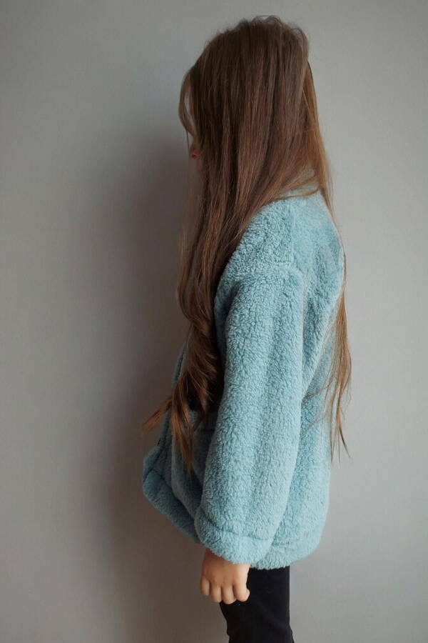 Детская куртка из плюша зеленого цвета унисекс, купить по размерной таблице - 3