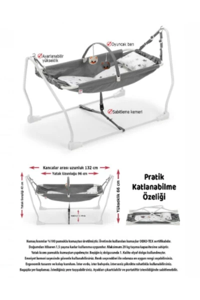 Детская подвесная кроватка-качеля с матрасиком и подушкой в подарок - 4