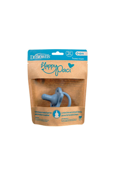 Детская силиконовая соска Happypaci 0-6м, синяя, в индивидуальной упаковке - 3