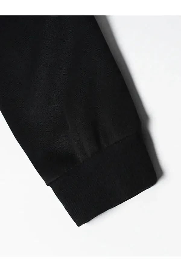 Детская толстовка с капюшоном для мальчиков и девочек с принтом черного и серого цвета на молнии - 15