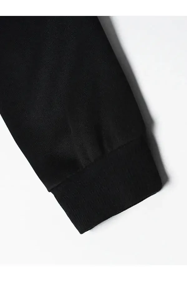 Детская толстовка с капюшоном для мальчиков и девочек с принтом черного и серого цвета на молнии - 6