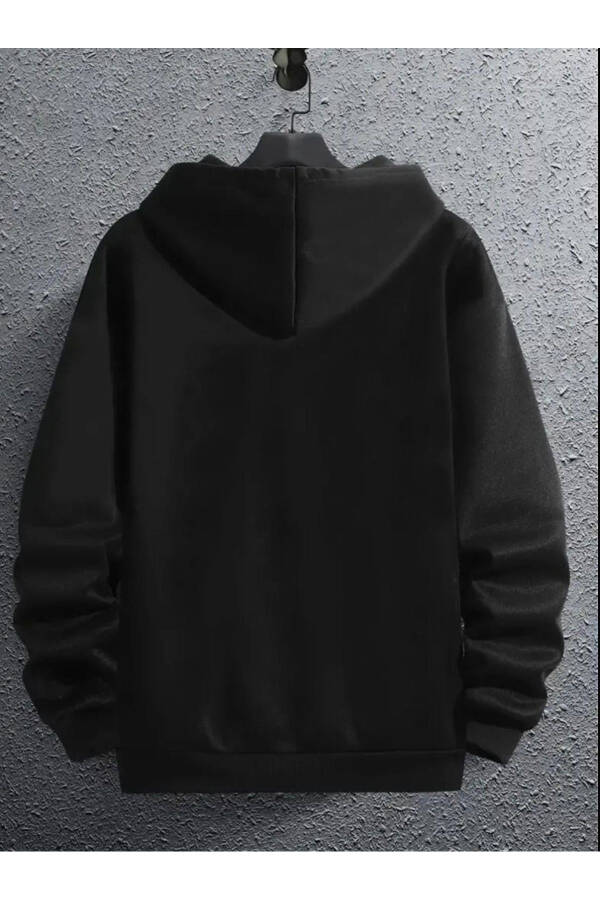 Детская толстовка с капюшоном для мальчиков и девочек с принтом черного и серого цвета на молнии - 8