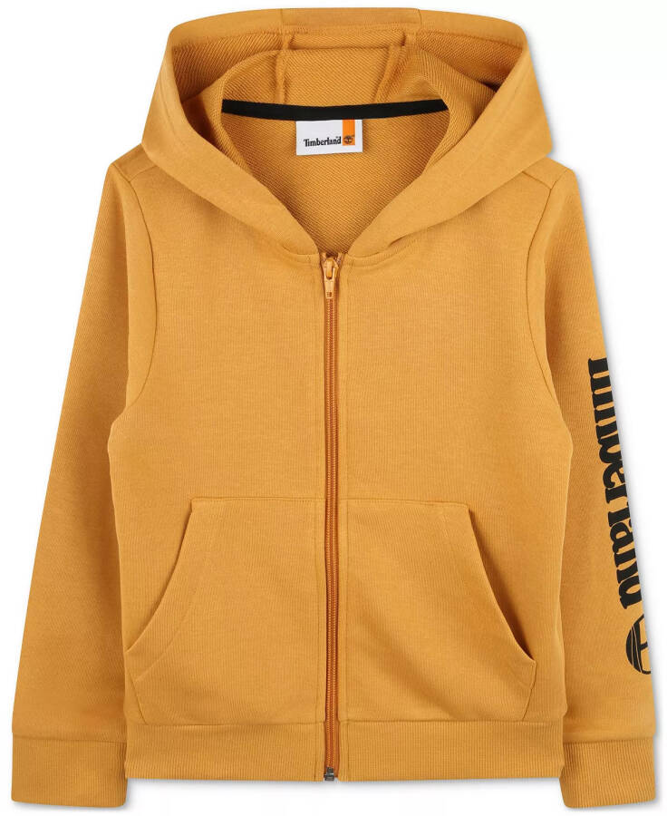 Детская толстовка с капюшоном и логотипом Little Boys Logo French Terry Zip-Up Hoodie Ochre - 1