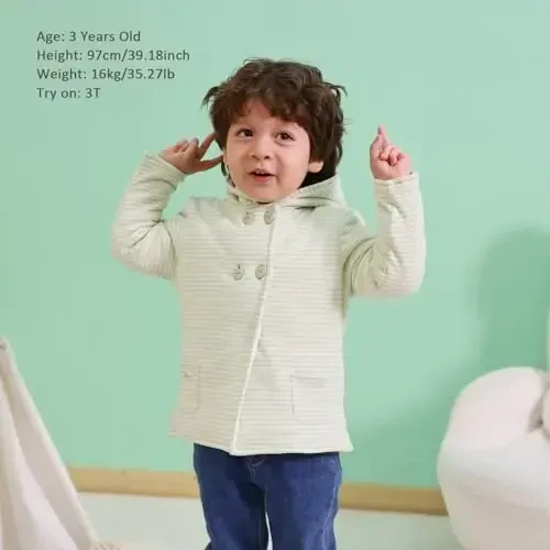 Детская зимняя одежда Minicoco для девочек, тёплые толстовки, пальто для малышей, детское пальто для девочек с капюшоном, на пуговицах, с длинными рукавами, тёплое. - 7