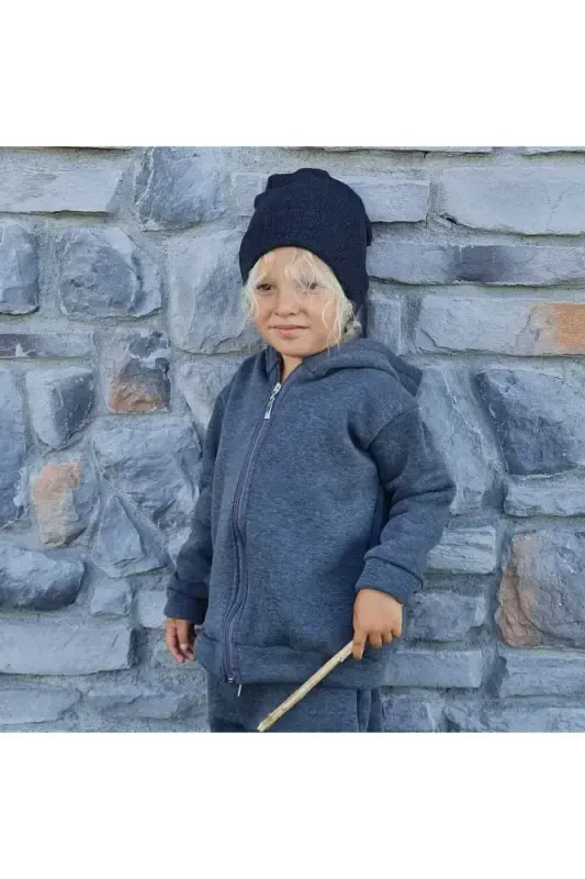 Детская/подростковая толстовка на молнии с капюшоном унисекс 1-14 лет-Антрацит - 1