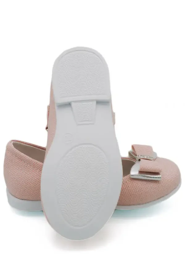 Детские балетки для девочек с розовым бантом, стразами и блестками - 13