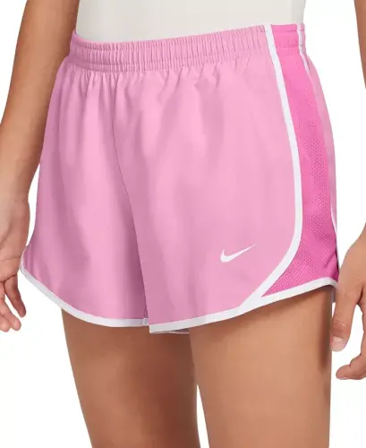 Детские беговые шорты Dri-Fit Tempo для девочек, 7–16 лет — розовый восход/белый - NIKE (1)