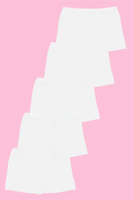 Детские белые колготки-боксеры из лайкры (упаковка 5 штук) - 3