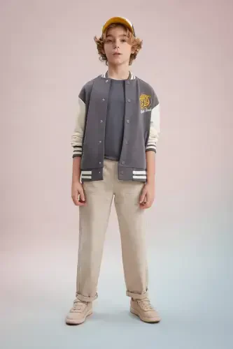 Детские брюки для мальчиков свободного кроя с прямыми штанинами из габардина B7144a824sp - 3