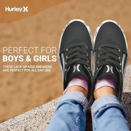 Детские кеды на шнурках Hurley Boardy – низкие кроссовки для скейтбординга для детей, спортивная обувь для мальчиков и девочек - 3