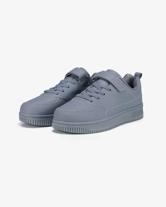 Детские кожаные кеды - GRAY - 2
