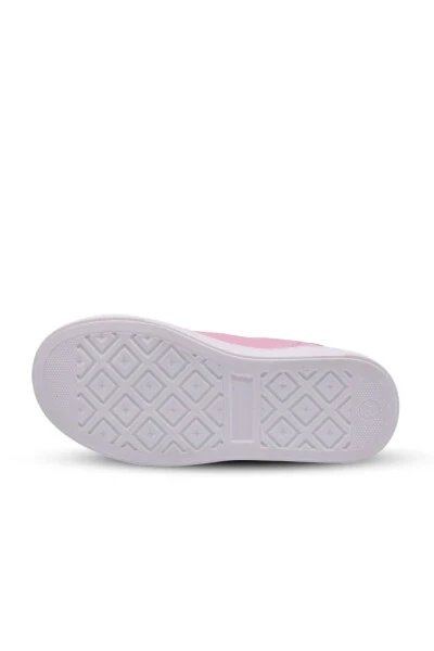 Детские кожаные туфли Papillon с двойной липучкой, пудровый цвет - 4