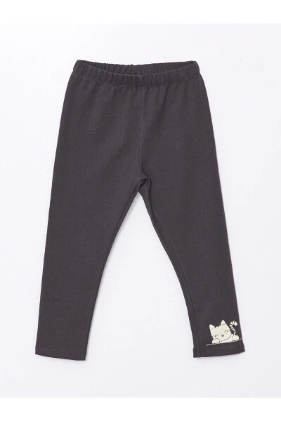 Детские леггинсы для девочек LCW с эластичной талией и принтом 2 шт. - 5