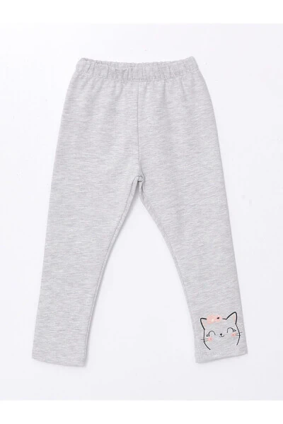 Детские леггинсы для девочек LCW с эластичной талией и принтом 2 шт. - 3