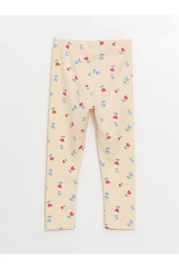 Детские леггинсы для девочек LCW с эластичным поясом и принтом 2 шт - 3