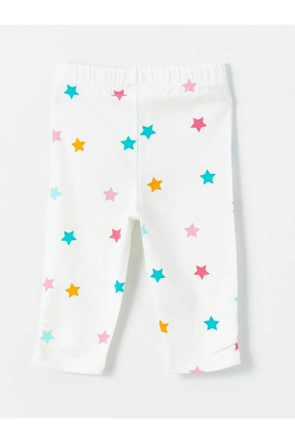 Детские леггинсы LCW с эластичной талией и принтом для девочек 2 шт. - 3