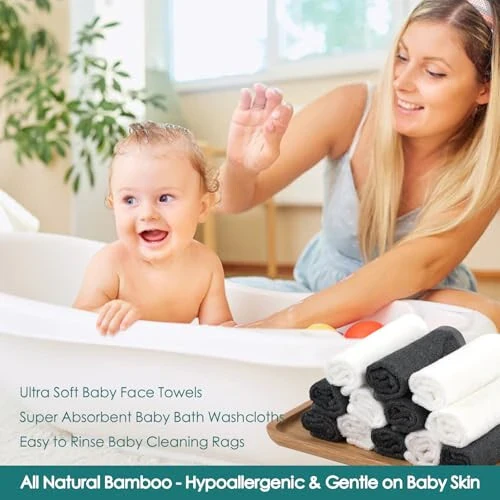 Детские мочалки 6 шт., 10x10 дюймов Небесно мягкие белые мочалки для лица и тела, Нежные и безопасные полотенца для лица для чувствительной кожи, Подарки для душа для новорожденных, детей младшего возраста и детей - 6