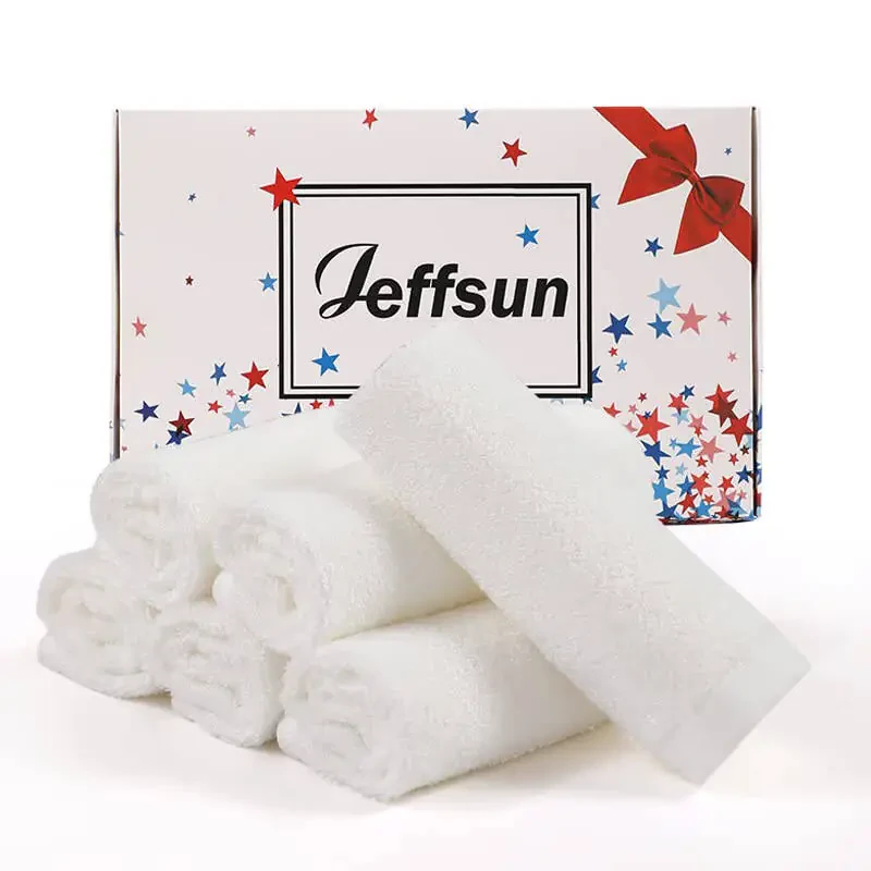 Детские мочалки 6 шт., 10x10 дюймов Небесно мягкие белые мочалки для лица и тела, Нежные и безопасные полотенца для лица для чувствительной кожи, Подарки для душа для новорожденных, детей младшего возраста и детей - 1