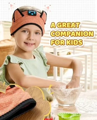 Детские наушники, детские наушники Bluetooth-повязка на голову регулируемая, беспроводная повязка на голову для детей с проводным воспроизведением 3,5 мм разъем для подростков/мальчиков/девочек/смартфонов/школы/путешествий на самолете/планшета - 4