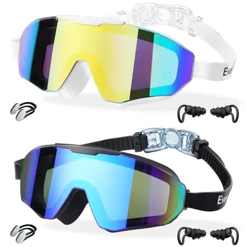 Детские плавательные очки EverSport 2 Pack, 8-16 лет, дополнительный силиконовый слой. - 12