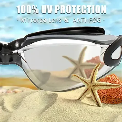 Детские плавательные очки EverSport Kids Swim Goggles, упаковка из 2 штук, для детей и подростков, противотуманные, с защитой от ультрафиолета, для возраста 4-16 лет - 3