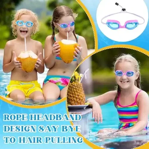 Детские плавательные очки Umigy Kids Swim Goggles, без протечек, с противотуманным покрытием, для заплывов, для малышей, для лета, с регулируемым эластичным ремешком. - 8