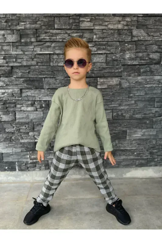 Детские шаровары богемный костюм мешковатый-Ярко-зеленый - 2