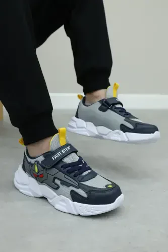 Детские спортивные кроссовки анатомическая подошва легкие кроссовки синие лед 615xca023 - 1