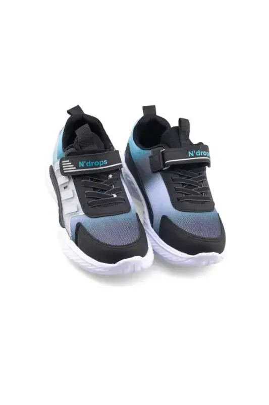 Детские спортивные кроссовки | Ортопедические - Нескользящие - Легкие и Удобные | На липучках | Для повседневной носки и школы - Черный Серый Зеленый - N DROPS