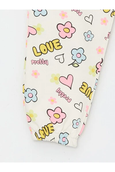 Детские спортивные штаны для девочек LCW с эластичным поясом и принтом - 3