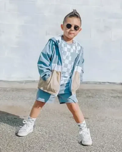 Детские толстовки с капюшоном для мальчиков и девочек. Клетчатая куртка на молнии с длинными рукавами. Осенне-зимняя одежда для детей. - 5