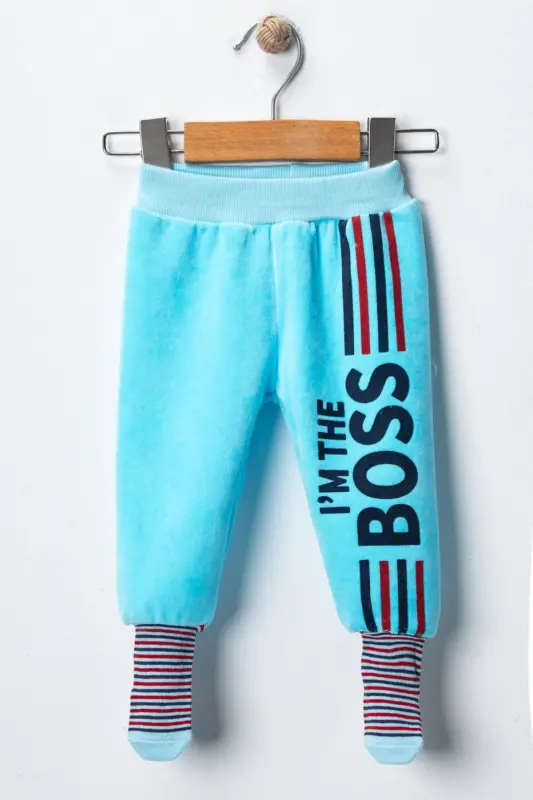 Детские вельветовые брюки с носками Boss - бирюзовый - BLOOMERS