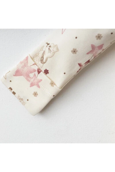 Детский 3-х часовой комплект из 100% хлопка с принтом ягненка, штаны и шапочка - 2