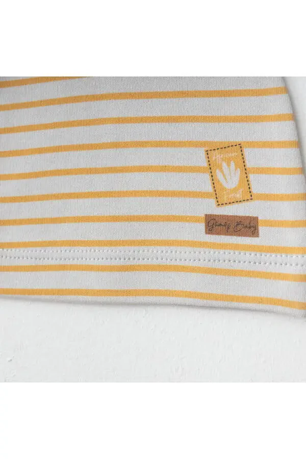 Детский 3-х частный комплект из 100% хлопка с рисунком животных, штаны и шапочка - 3