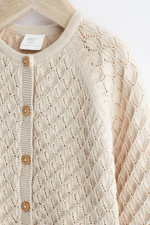 Детский кардиган из 100% хлопка кремового цвета - 3