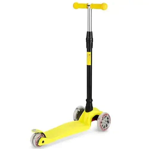 Kids Kick Scooter, 3 Wheeled Scooter for Kids, Child/Toddlers Toy, Adjustable Height, Anti-Slip Deck, Flashing Wheel Lights, for Boys/Girls 3-12 Year Old - 4