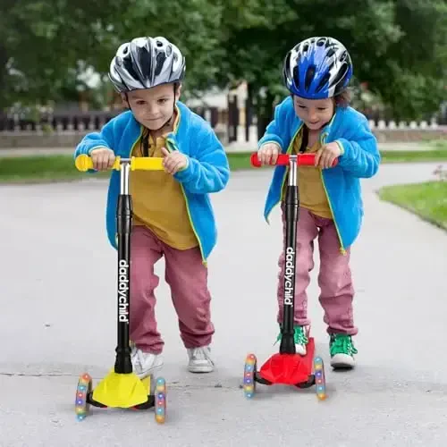 Kids Kick Scooter, 3 Wheeled Scooter for Kids, Child/Toddlers Toy, Adjustable Height, Anti-Slip Deck, Flashing Wheel Lights, for Boys/Girls 3-12 Year Old - 7