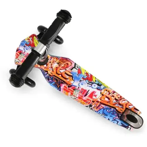 Детский кикборд, 3-колесный самокат для детей, детская игрушка, регулируемая высота, нескользящая дека, мигающие колеса, для мальчиков/девочек 3-12 лет - 5